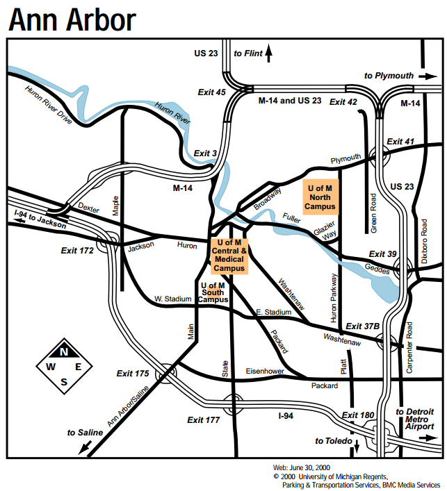 Ann Arbor Campus Overview Map